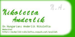 nikoletta anderlik business card